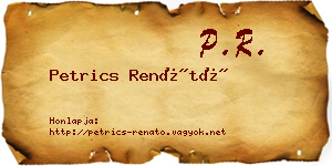 Petrics Renátó névjegykártya