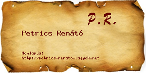 Petrics Renátó névjegykártya